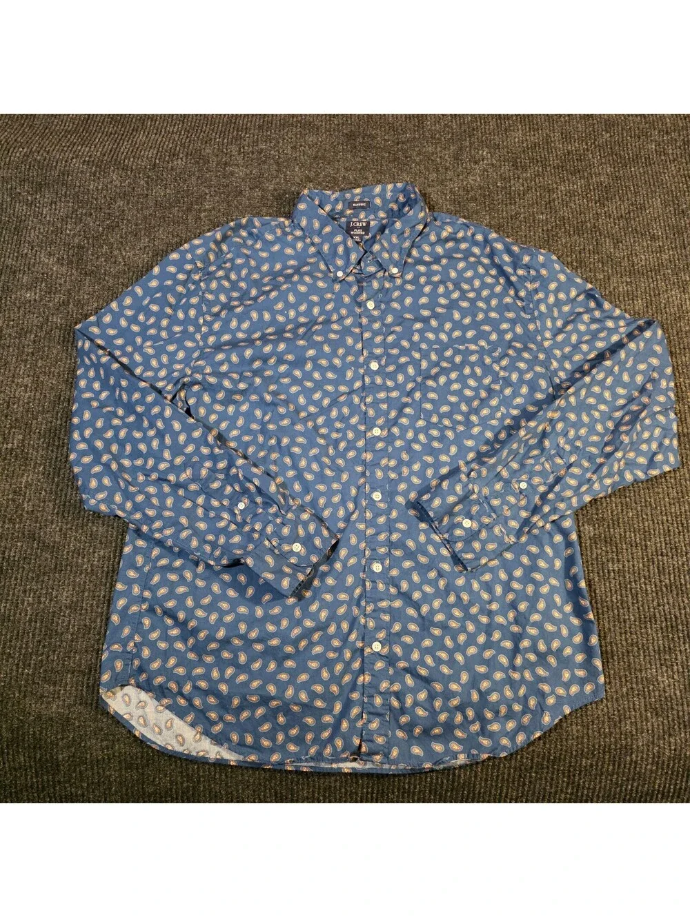 J.Crew Classic Flex Washed XXL Button-Down Shirt with Paisley Print